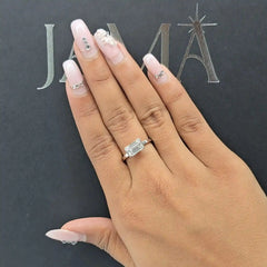2 CT Lab Diamond East West Emerald Cut Ring (Ready for Delivery) Jama Jewels