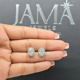 2.30 CT Halo Oval Cut Diamond Stud Earring (Ready for Delivery) Jama Jewels