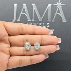 2.30 CT Halo Oval Cut Diamond Stud Earring (Ready for Delivery)