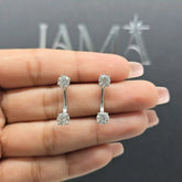 2 CT Two Way Drop Earring with Round Diamonds (Ready for Delivery)