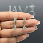 2 CT Two Way Drop Earring with Round Diamonds (Ready for Delivery) Jama Jewels