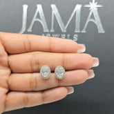 2.60 CT Halo Oval Cut Diamond Stud Earring (Ready for Delivery) Jama Jewels