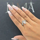 3.10 CT V-Shape Lab Diamond Pear Drop Ring (Ready for Delivery)