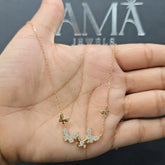 0.35 CT Pear & Round Cut Diamond Chain Pendant (Ready for Delivery)