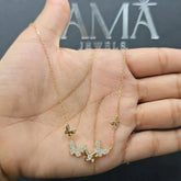 0.35 CT Pear & Round Cut Diamond Chain Pendant (Ready for Delivery) Jama Jewels