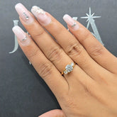 1.30 CT Lab Diamond Round Cut Three Stone Crossover Ring (Ready for Delivery)