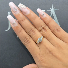 1.30 CT Lab Diamond Round Cut Three Stone Crossover Ring (Ready for Delivery)