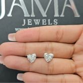 4.15 CT Heart Cut Single Stone Diamond Stud Earring (Ready for Delivery) Jama Jewels