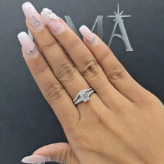 1.40 CT Emerald Solitaire Lab Diamond Two Layer Ring with Side Diamonds (Ready for Delivery) Jama Jewels