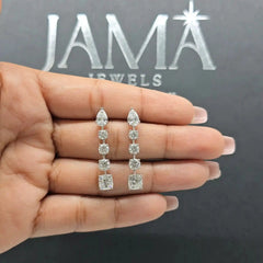 4.55 CT Multi Shape Diamond Drop Earring (Ready for Delivery) Jama Jewels