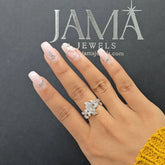 2.95 CT Emerald Cut Lab Diamond Mosaic Statement Ring (Ready for Delivery) Jama Jewels