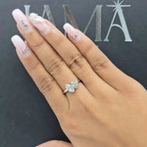 1.70 CT Marquise & Triangle Cut Diamond Two Stone Ring (Ready for Delivery) Jama Jewels