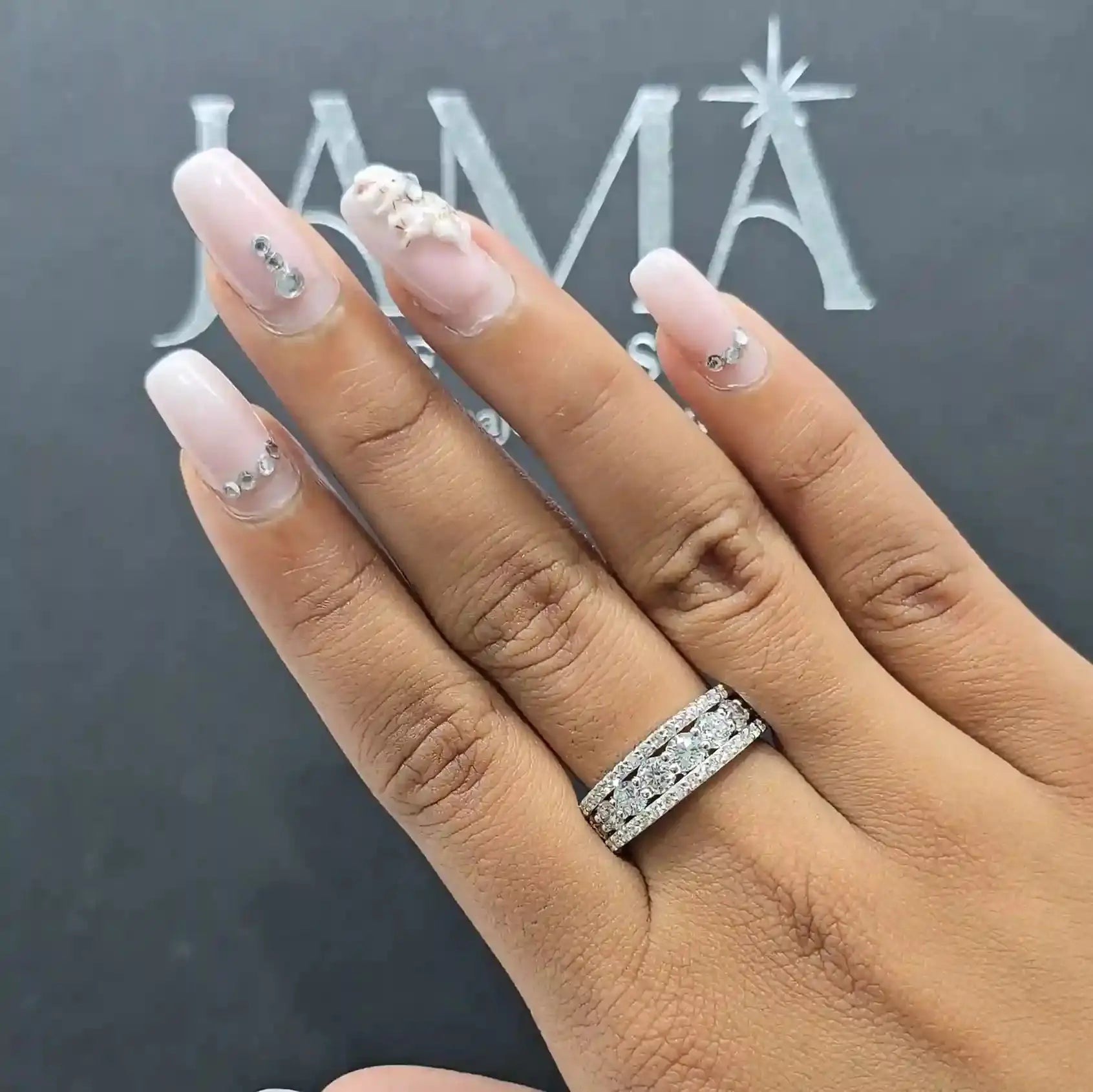 2.15 CT Lab Diamond Three Row Ring (Ready for Delivery) Jama Jewels
