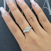 2.05 CT Oval Cut Lab Diamond Ring with side diamonds (Ready for Delivery)