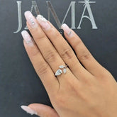 1.40 CT Pear Cut Diamond Open Cuff Ring (Ready for Delivery) Jama Jewels