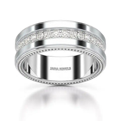 1.16 CT Round Cut Lab Diamond Men's Ring Jama Jewels