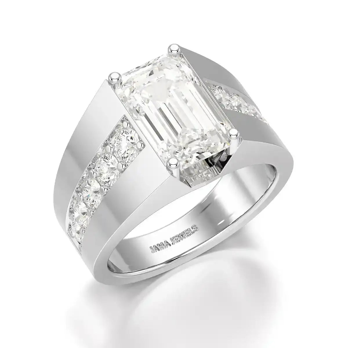 6 CT Emerald Cut Lab Diamond Men's Ring Jama Jewels