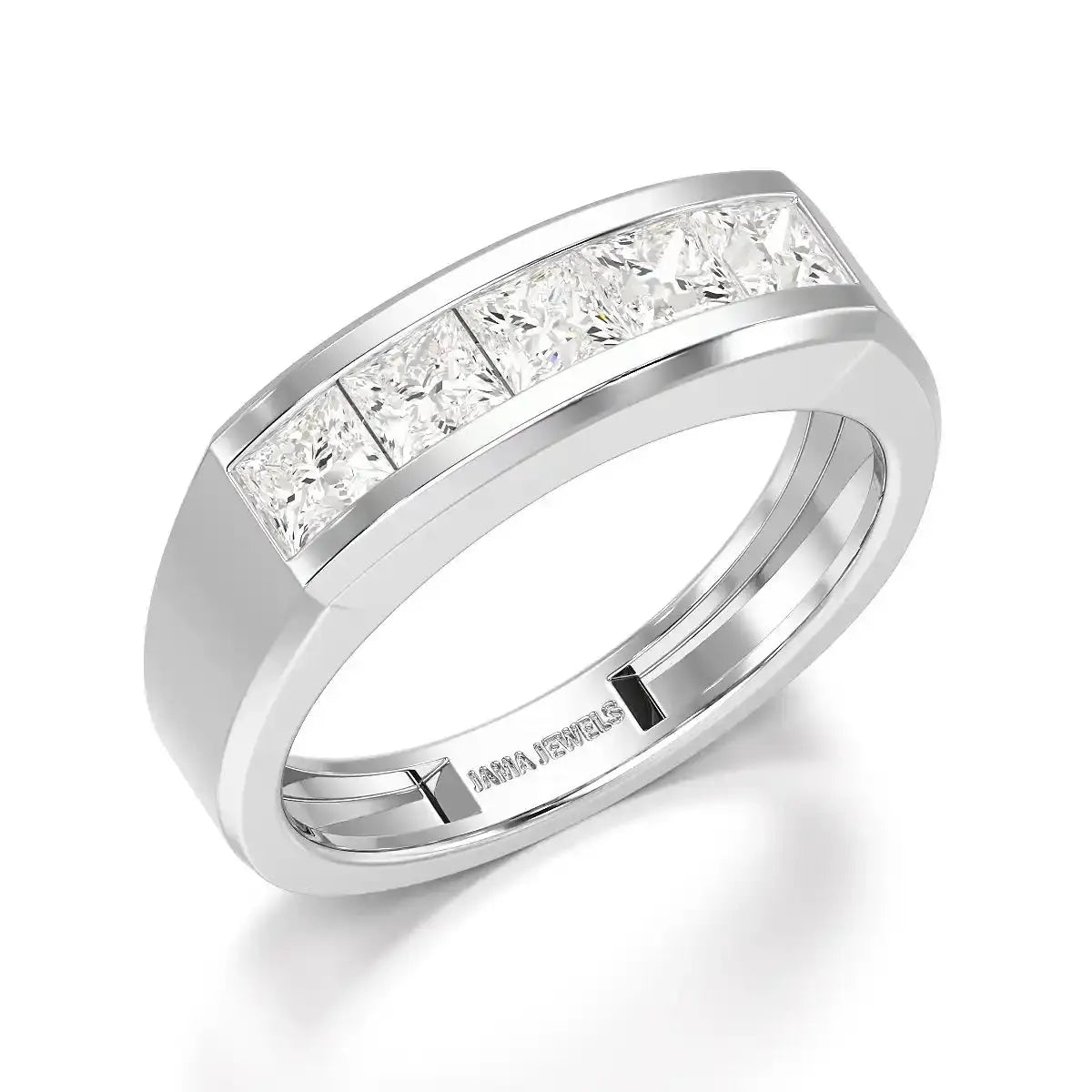 1.4 CT Princess Cut Lab Diamond Men's Ring Jama Jewels