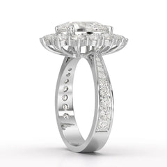 3.41 CT Pear Cut Halo Lab Diamond Ring Jama Jewels