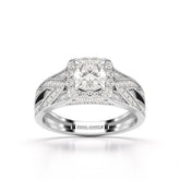 1.55 CT Cushion Cut Layered Halo Lab Diamond Ring