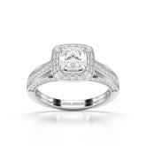 1.53 CT Cushion Cut Halo Lab Diamond Ring