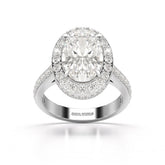 6.47 CT Oval Cut Hidden Halo Lab Diamond Ring