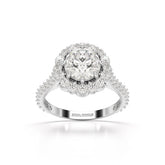 2.42 CT Round Cut Halo Lab Diamond Ring