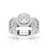 1.72 CT Halo Round Cut Lab Diamond Ring