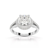 1.71 CT Round Cut Halo Lab Diamond Ring
