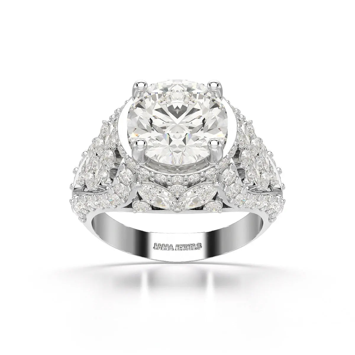 4.16 CT Round Cut Halo Engagement Lab Diamond Ring