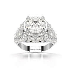 4.16 CT Round Cut Halo Engagement Lab Diamond Ring