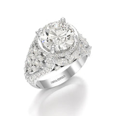 4.16 CT Round Cut Halo Engagement Lab Diamond Ring