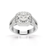1.72 CT Round Cut Halo Lab Diamond Ring