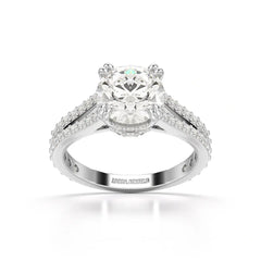 2.65 CT Round Cut Hidden Halo Lab Diamond Ring Jama Jewels
