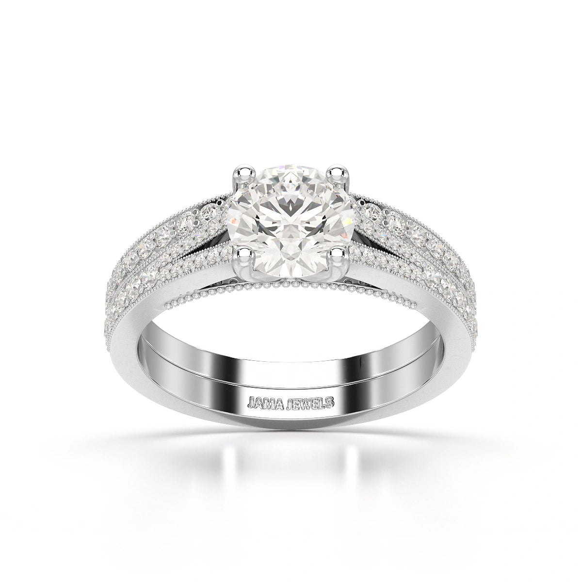 1.45 CT Round Cut Layered Lab Diamond Ring