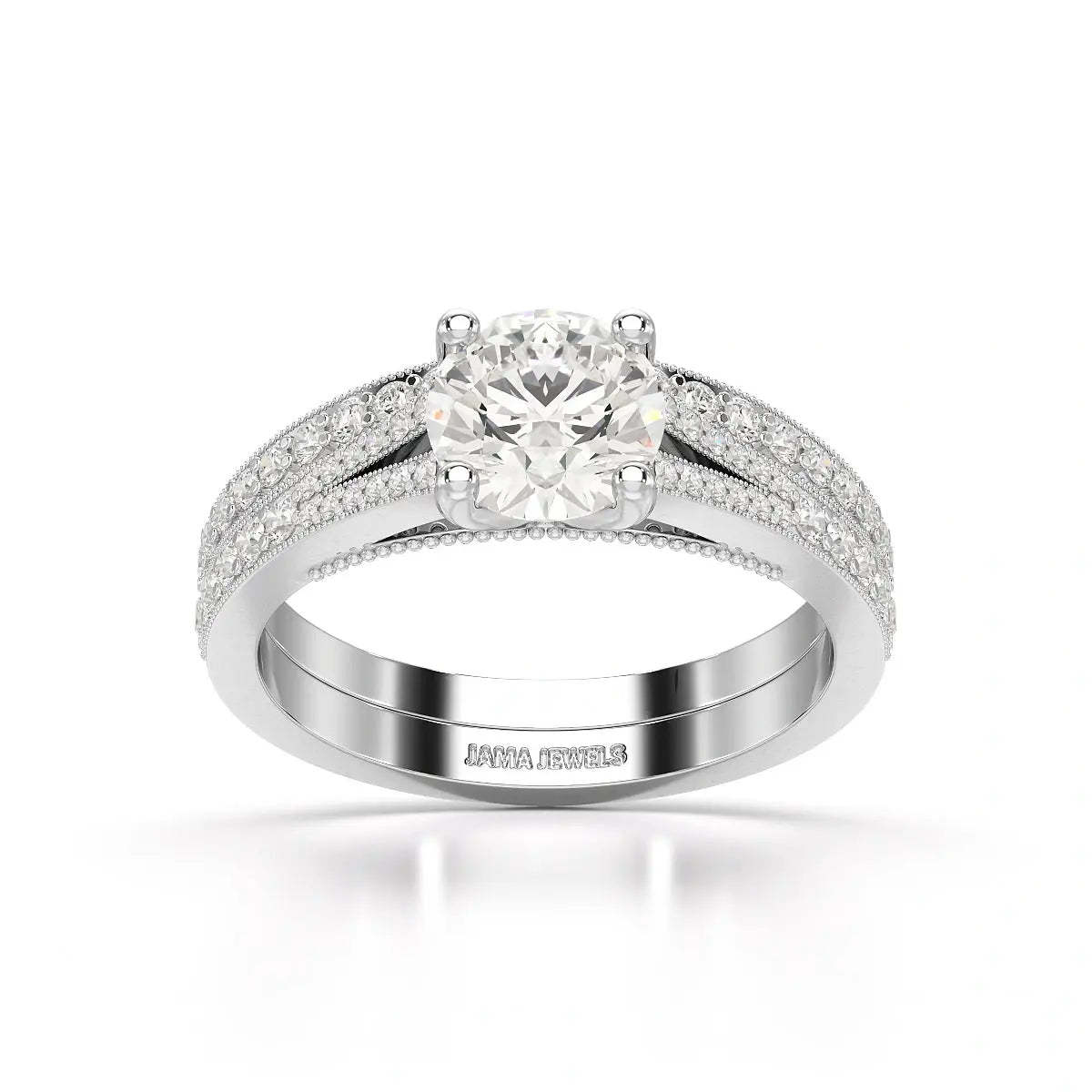 1.45 CT Round Cut Layered Lab Diamond Ring