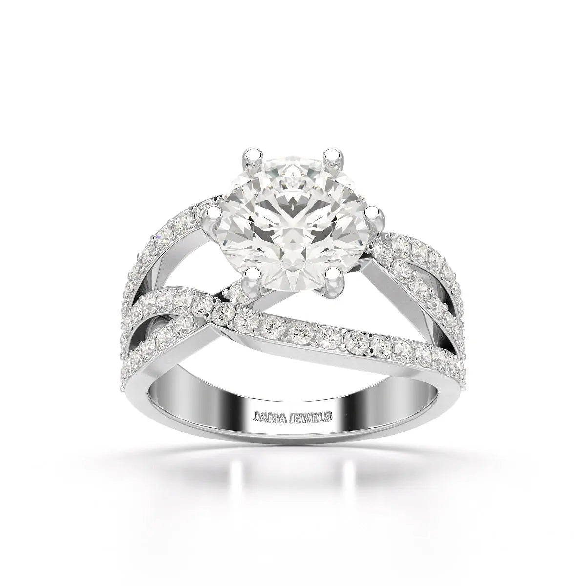 3.23 CT Round Cut Layered Lab Diamond Ring Jama Jewels