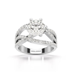3.23 CT Round Cut Layered Lab Diamond Ring Jama Jewels