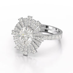 1.93 CT Oval Cut Halo Lab Diamond Ring