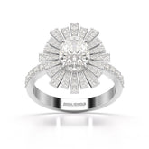 1.93 CT Oval Cut Halo Lab Diamond Ring