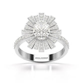 1.93 CT Oval Cut Halo Lab Diamond Ring