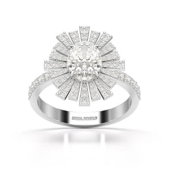 1.93 CT Oval Cut Halo Lab Diamond Ring