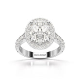 2.9 CT Oval Cut Halo Lab Diamond Ring Jama Jewels