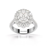 4 CT Oval Cut Halo Lab Diamond Ring