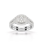 1.77 CT Cushion Cut Halo Layered Lab Diamond Ring