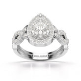 2.04 CT Pear Cut Halo Lab Diamond Ring
