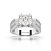 3.4 CT Cushion Cut Solitaire Lab Diamond Ring Jama Jewels