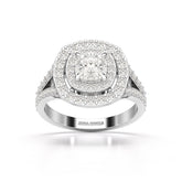 1.83 CT Cushion Cut Halo Lab Diamond Ring