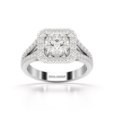1.74 Round Cut Halo Lab Diamond Ring