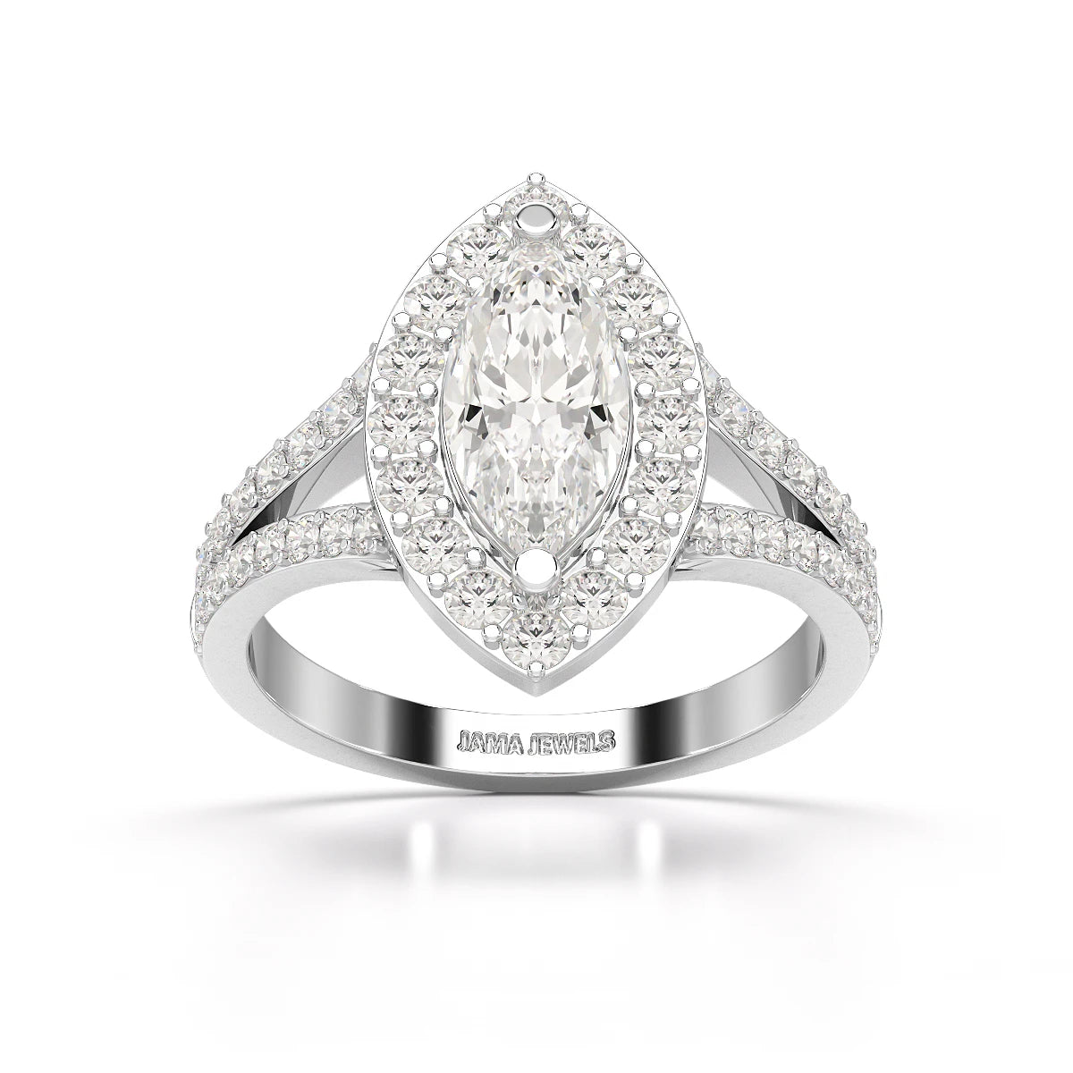 1.83 CT Marquis Cut Halo Lab Diamond Ring